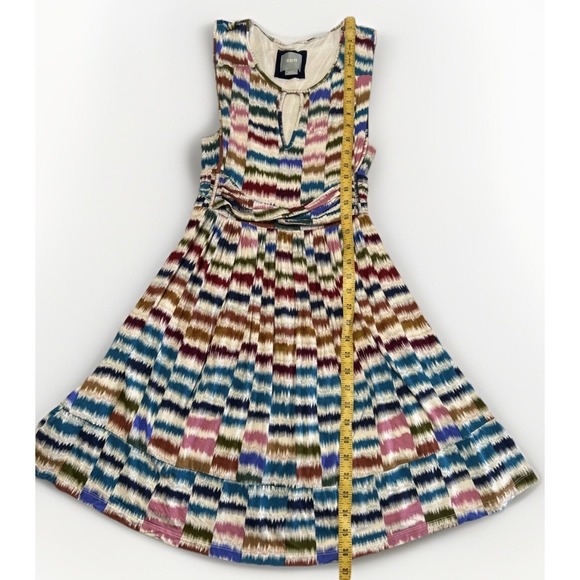 Anthropologie MAEVE Sennebec Dress Jewel Toned Stripe A Line Keyhole Soft Small - Picture 10 of 13